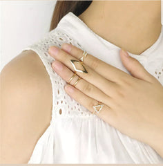 5Pcs/Set Mid Finger Ring - Gold