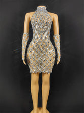 Hillary Rhinestones Mesh Dress