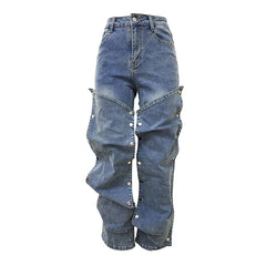 Detachable Buckle High Waist Jeans