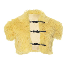 Fur Plush Cropped Jacket
