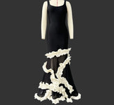 Artistic Gown Ruffled Maxi Dress