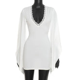 Flare Bell Sleeve Mini Dress