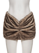 Furry Pleated Mini Skirt