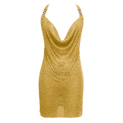 Crystal Mesh Rhinestones Mini Dress