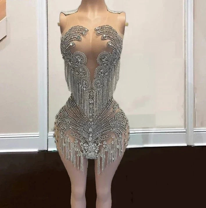 Icy Tassel Mini Dress