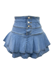 Abie Denim Skirt -Wash Blue