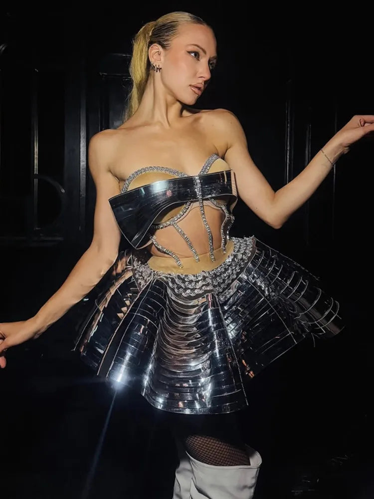 Goddess Crystal Mini Dress