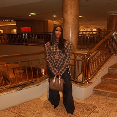 Chic Plaid Flattering Shirt Blouse