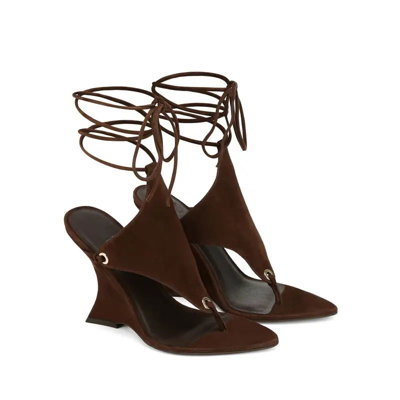Ankle Strap Wedge High Heels