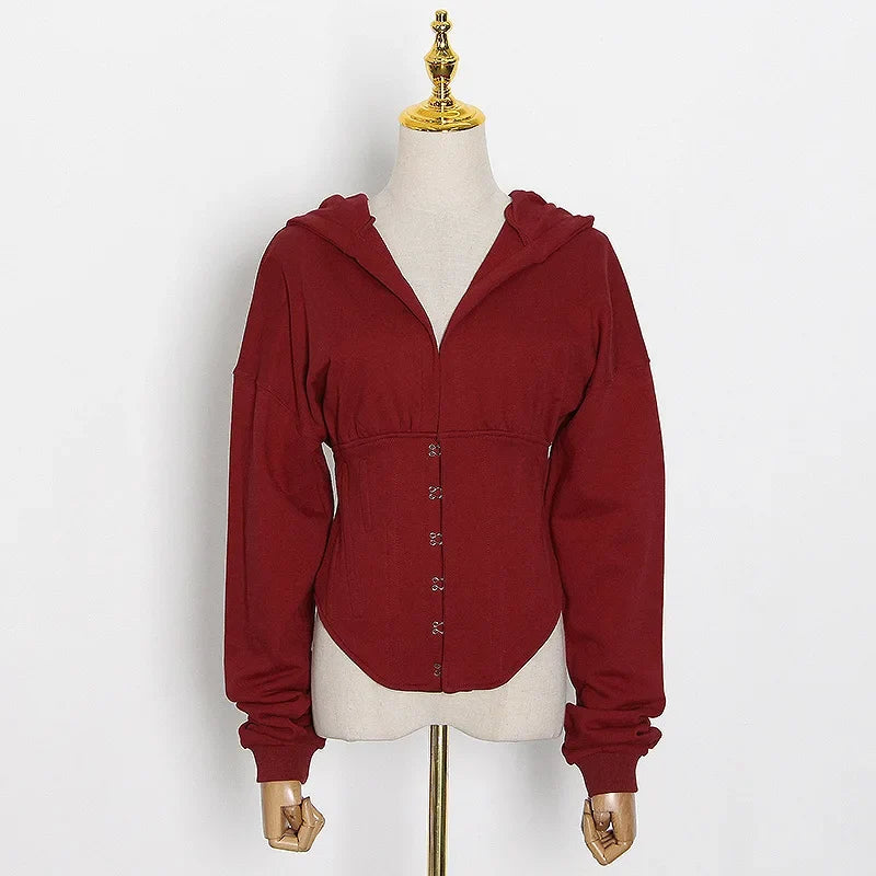 Hoodie Bandage Corset Jacket