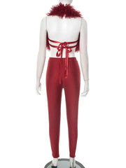 Aubree Fur Pants Set