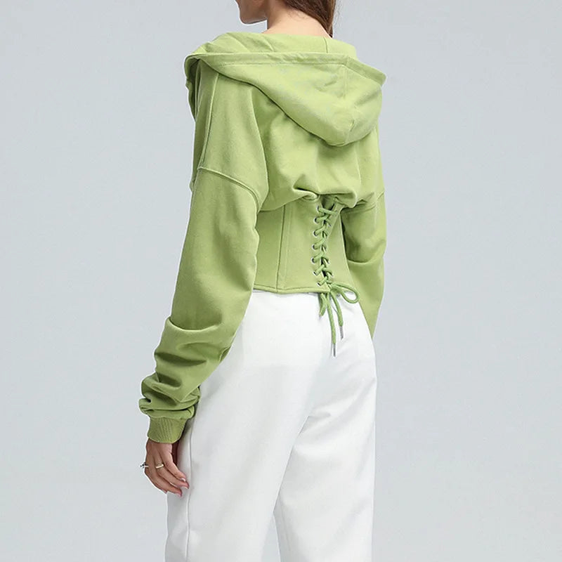 Hoodie Bandage Corset Jacket