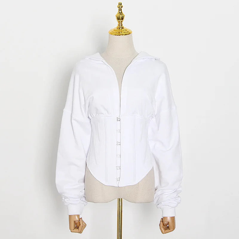Hoodie Bandage Corset Jacket