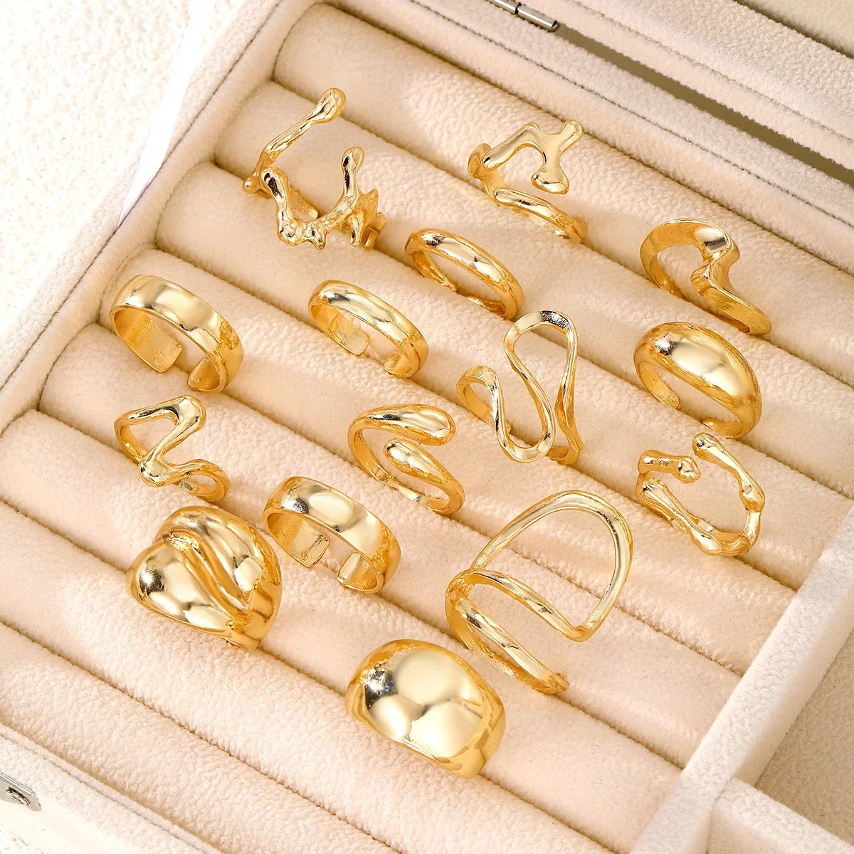 15Pcs Retro Boho Rings Set