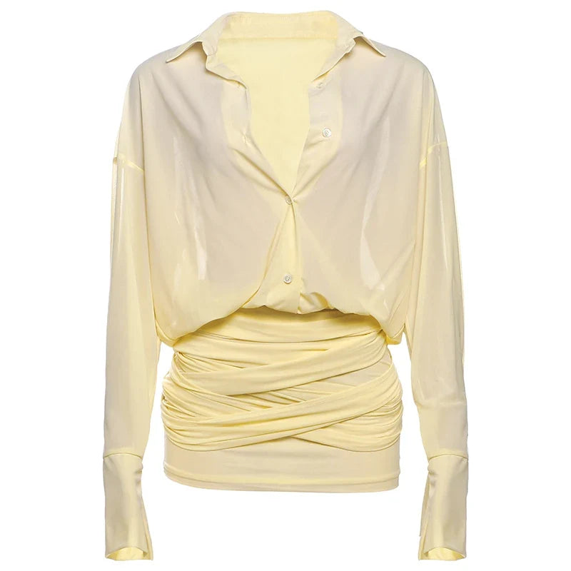Amelia Sheer Shirt Mini Dress