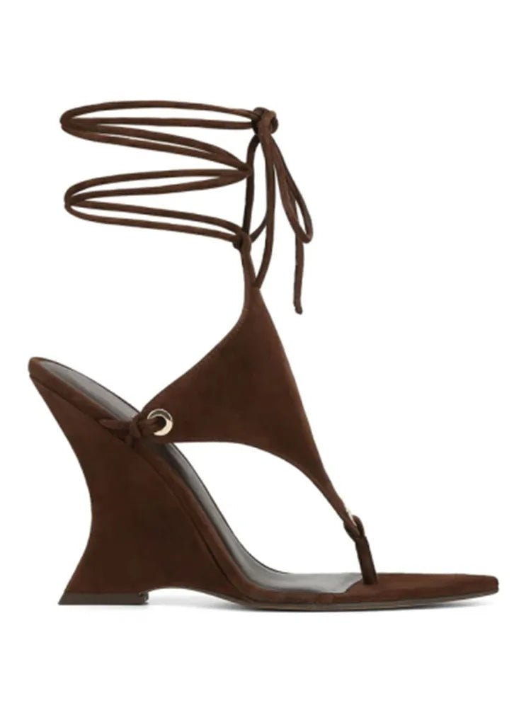 Ankle Strap Wedge High Heels